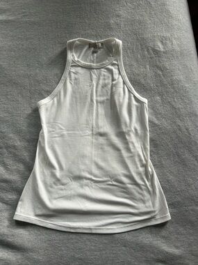 Classic White Ribbed Tank Top - Women's Sleeveless Tee